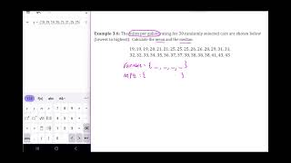 Finding the mean and median of a data set using Geogebra