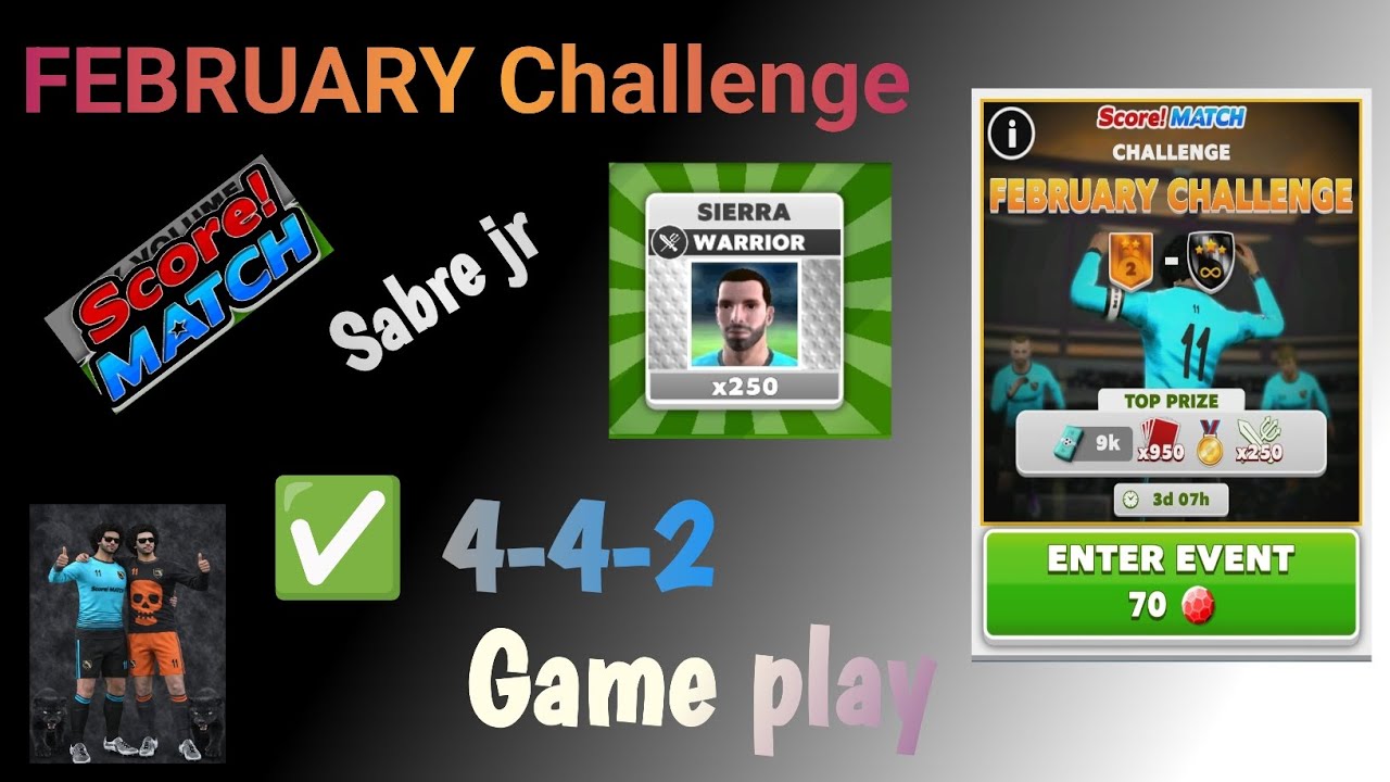 🌟 FEBRUARY CHALLENGE ✈️  Score Match !!! Full EVENT Game Play 🏆 4-4-2 Best Formation ❣️
