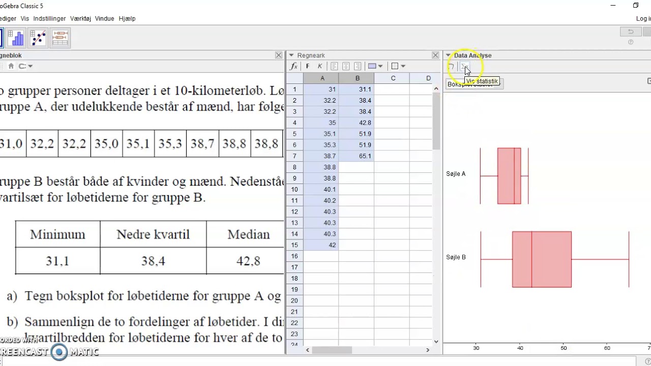 Boksplot i Geogebra - YouTube