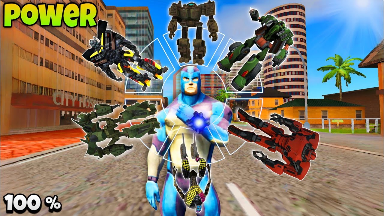 Rope Hero Become Every Transformer Robots Power | In Rope Hero Vice Town