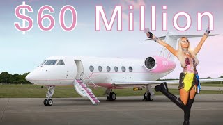 Full Discover Paris Hiltons Custom Pink Private Jet Gulfstream G450  Update