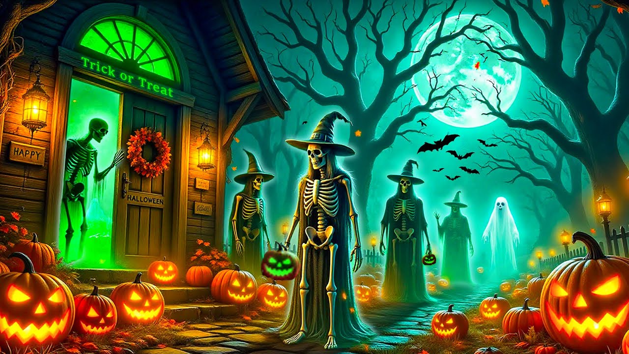 🎃 Best Halloween Background Music 👻 Skeleton Parade under the Moon ~ Spooky Halloween Ambience 2025