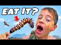 Kids eat giant worms on wild africa safari adventure