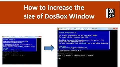 How to increase the size of dosbox window, change the size, screen resize, resolution, font size