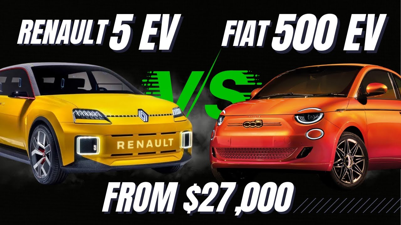 Renault 5 EV 2024 Fiat vs Fiat 500 EV 2024 - Top and Most Popular Electric Cars! 