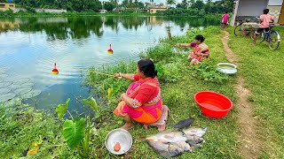 Fishing video || See what fish two fisherman caught using different types of bait in the rain.