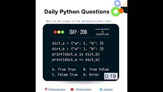 Python Coding challenge - Day 206 | What is the output of the following Python Code? #python
