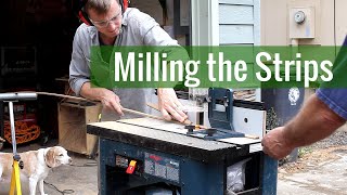 In this video I explain how I mill my strips for a cedar strip canoe. I bought a bunch of clear, old growth, tight grain, western red cedar 