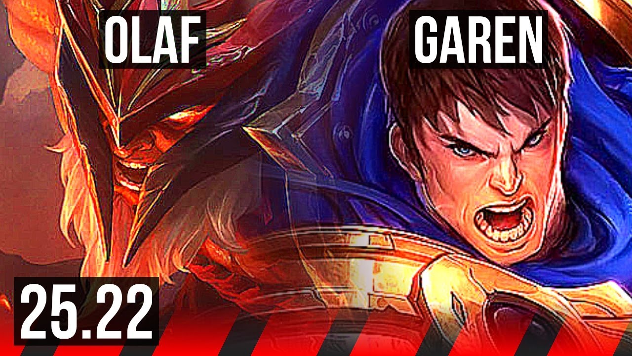 OLAF vs GAREN (TOP) | 6 solo kills, Legendary | NA Master | 25.22