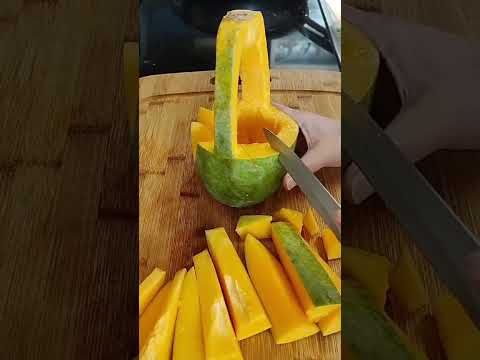 Carving Sweet And Juicy Papaya Fruit Basket ASMR