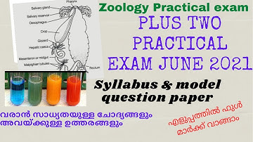 PLUS TWO|PRACTICAL EXAM JUNE 2021|ZOOLOGY REVISED SYLLABUS|MODEL QUESTION PAPER|ANSWER - MODEL