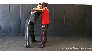 Krav Maga - Bearhug from the Front with Arms Free (Countering Double Underhooks)