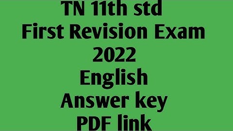 TN 11th std|First Revision Exam 2022|English answer key|pdf link @High tech