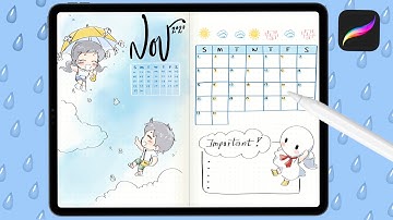 PROCREATE TUTORIAL+FREE BRUSHES:Set up your Digital Bullet Journal-November 2020 BUJO-Tenki no Ko 💦