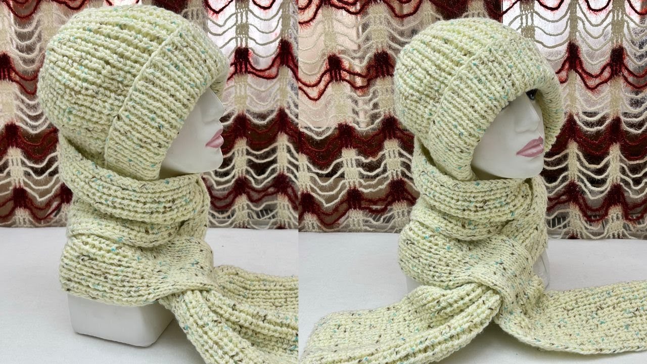 ÇOCUKLAR İÇİN 2 Sİ BİR ARADA  ATKILI BERE On yaş ve üzeri Çocuklar için  atkı bere