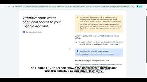 Google OAuth Demo Video for YouTube Data Retriever SaaS