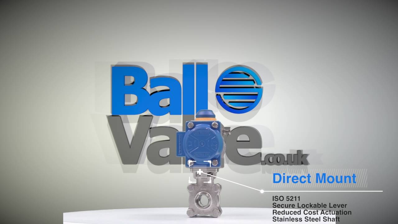 Pneumatically Actuated 3PCE FB 316 Stainless Steel Direct Mount OD Weld Ball Valve, FDA Approved