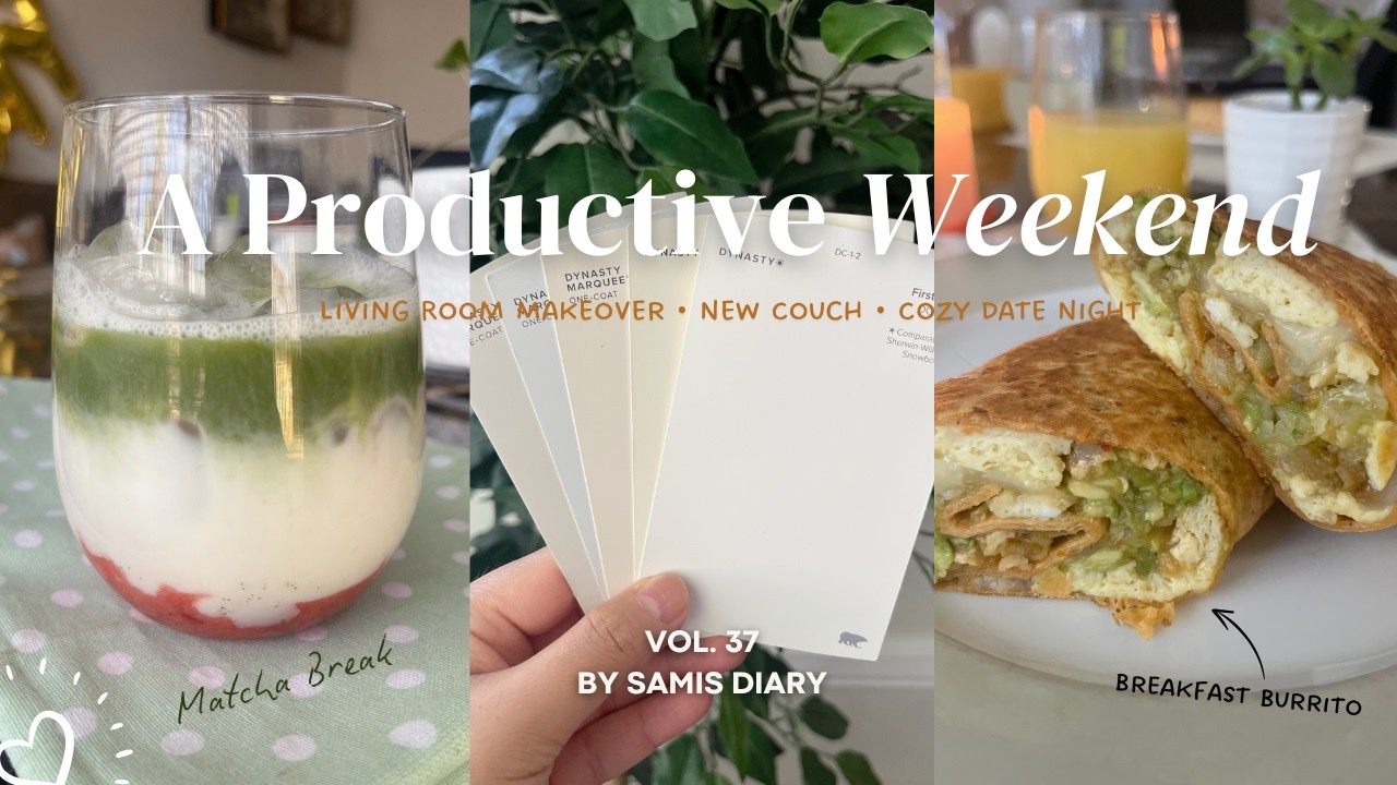 Productive Weekend 🛋️🏡 🛒 | Living Room Makeover, New Couch, Breakfast Burrito & Date Night