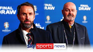 Euro 2024: Gareth Southgate and Steve Clarke react to England and Scotland's groups