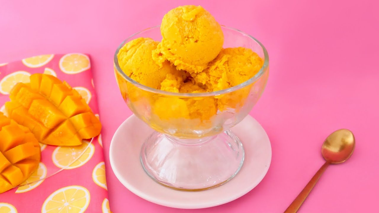 Nieve de mango | Helado de Mango Casero 4 Ingredientes | Ale Hervi