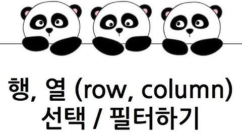 [Pandas 강의] 데이터프레임 행, 열 (row, column) 선택 및 필터 하기