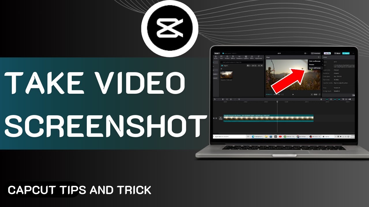 How To Take Video Screenshots In CapCut PC - YouTube