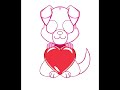 Valentine Puppy with Procreate
