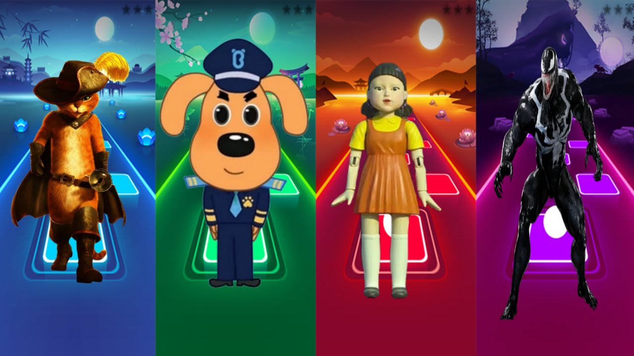 Cat in boots 🆚 Sheriff Labrador 🆚 Squid game 🆚 Venom 💯💯💯