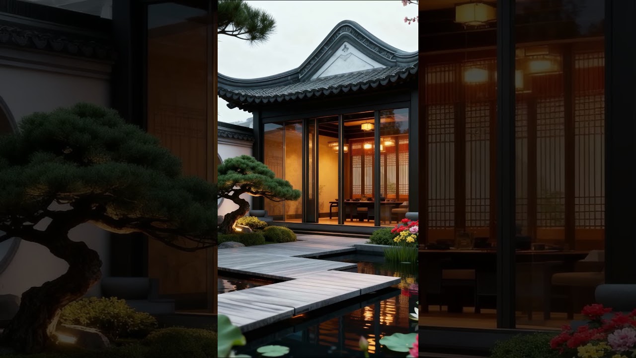 Zen Oasis Courtyard: Oriental Charm Meets Modern Design!