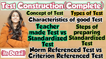 Test Construction | TETs/CHT/IAT/OSSTET/B.Ed./M.Ed./UGC NET/SET | Inculcate Learning | By Ravina