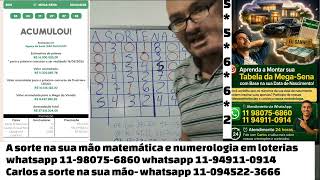 Resultado da mega sena concurso 3018 deu 6 pontos quina 7050 deu 5 pontos