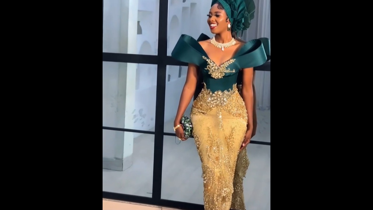 Elegant Wedding Guest #fashion #nigerianwedding #asoebi #shorts