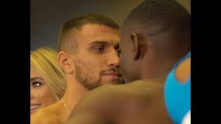 FINAL FACE OFF weigh in Loma vs Rigo.  Взвешивание Ломаченко - Ригондо.