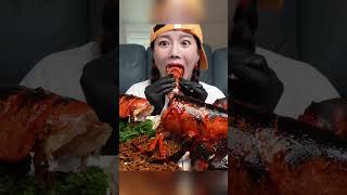 [Mukbang ASMR] Giant LOBSTER 🦞 SPICY Korean Fire Noodles & Jjajang Ramen Seafood Recipe #shorts