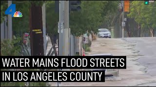 Cleanup Continues After Broken Water Main Floods Cahuenga Boulevard | NBCLA