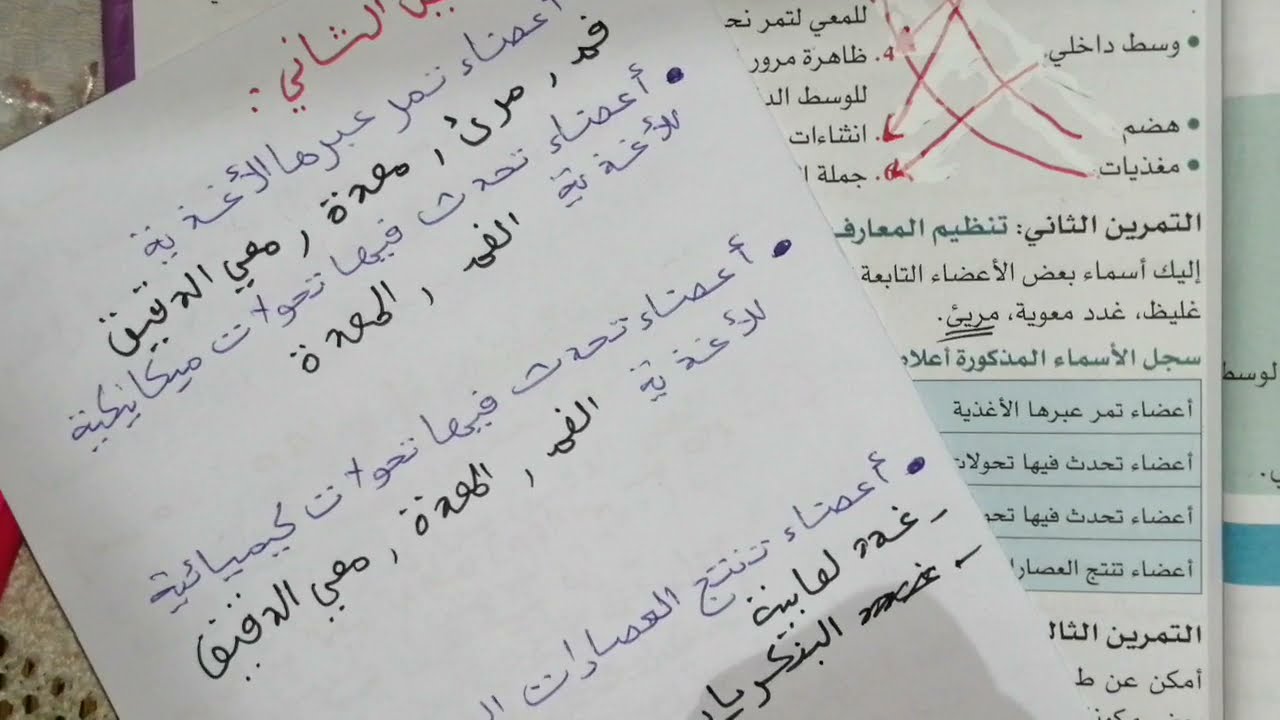 مراجعة للعلوم سنة الرابعة متوسط الفصل الأول