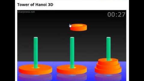 Tower of Hanoi 3D - online game capture