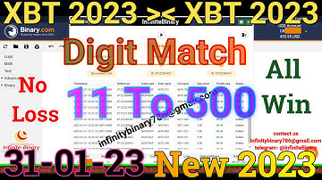 Digit Match Binary Bot || Binary.com || Deriv.com || 31-01-23
