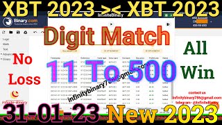 Digit Match Binary Bot || Binary.com || Deriv.com || 31-01-23