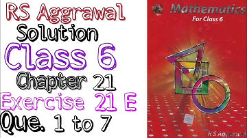 Rs Aggarwal Class 6 Exercise 21E Question number 1,2,3,4,5,6,7| Concept of Perimeter and Area|MD Sir