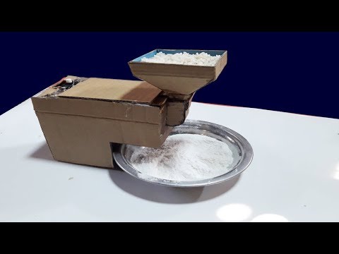 how-to-make-mini-rice-powder-mill-wood-and-carton-paper!powder-machine