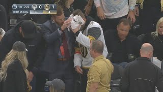 Unlucky VGK Fan Gets Hit In The Face By Puck screenshot 5