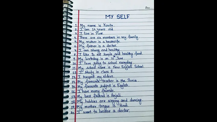 My Self Short Essay | 20 Lines on My Self #viral #shortsvideo #youtubeshorts #shorts #myself