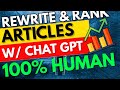 Chatgpt rewrite article  100 human conte  bypass ai content detection  seo