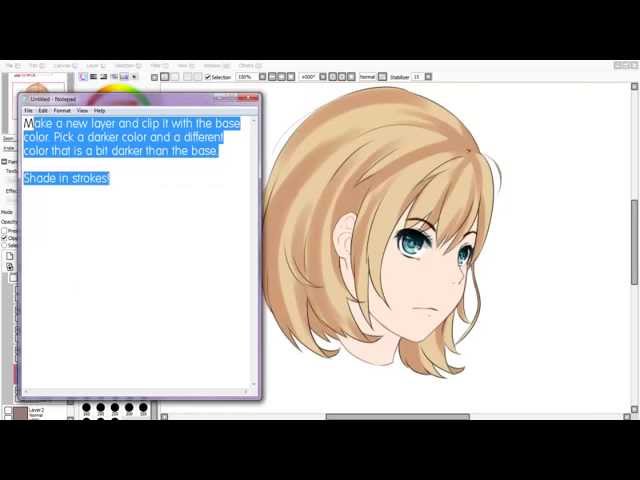 Paint Tool Sai】- Hair Coloring Tutorial - Youtube
