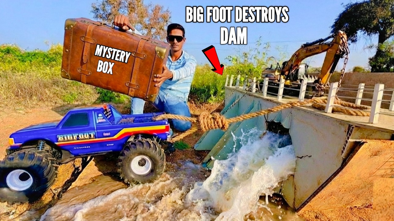 RC Big Foot Breaks Dam Rescue Trapped RC Cars Under Mud – Chatpat toy tv