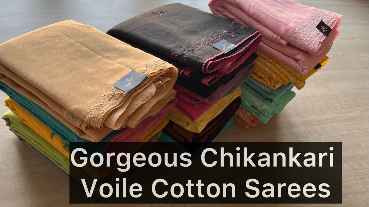 Великолепные хлопковые сари из вуали Чиканкари | Делайте покупки на www.fabk.in | WhatsApp: 73388...