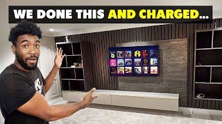 Media wall build start to finish + Price (how much I charged)