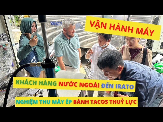 Khách hàng nước ngoài nghiệm thu máy ép tacos thủy lực – nâng cấp mạnh mẽ từ khí nén