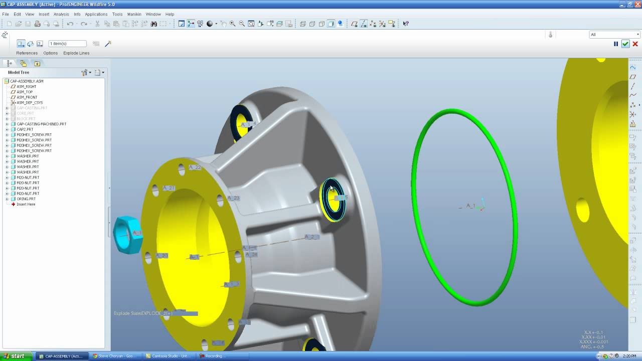 Pro Engineer Explode Assembly Tutorial Youtube